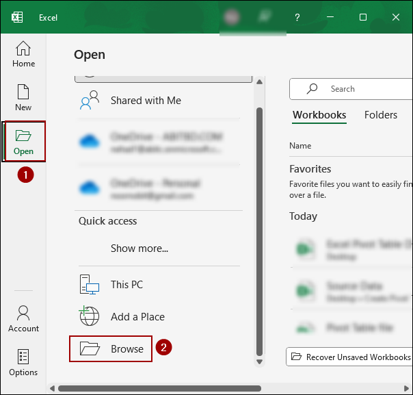 Repairing the File Using Open and Repair Tool