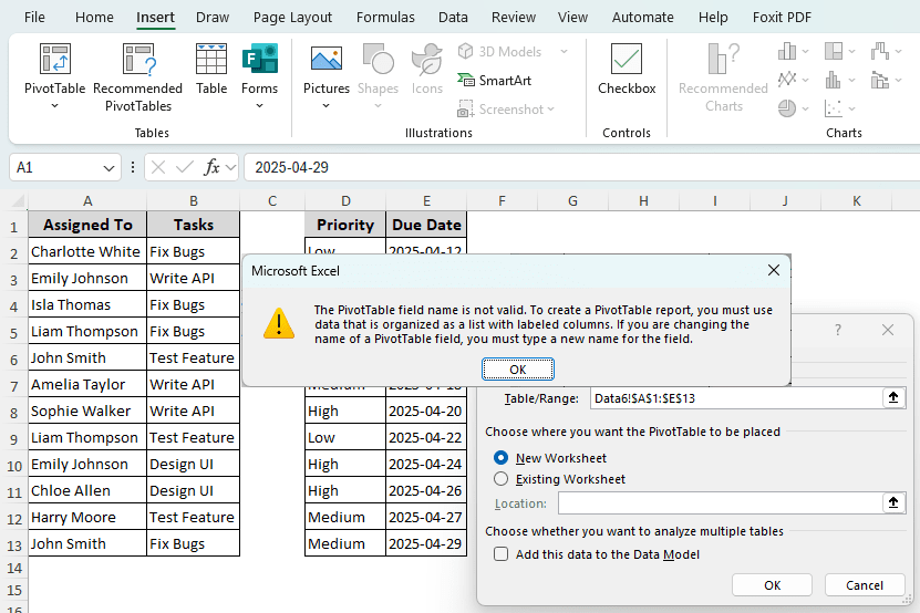 Fix Missing Columns