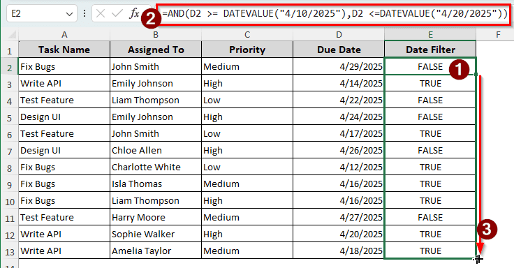 Changing the Source Dataset to Filter the Date Range in the Pivot Table