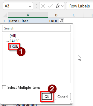 Changing the Source Dataset to Filter the Date Range in the Pivot Table