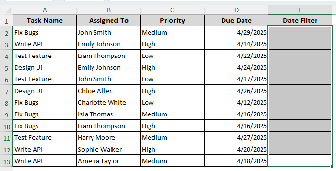 Changing the Source Dataset to Filter the Date Range in the Pivot Table