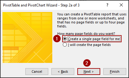 Applying PivotTable and PivotChart Wizard Tool