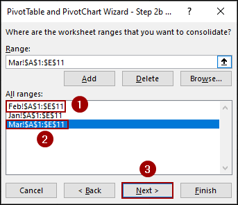 Applying PivotTable and PivotChart Wizard Tool