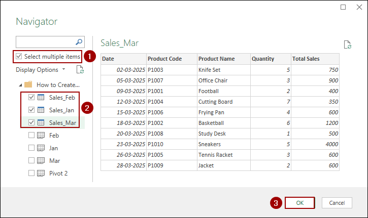 Using Append Queries Feature from Power Query