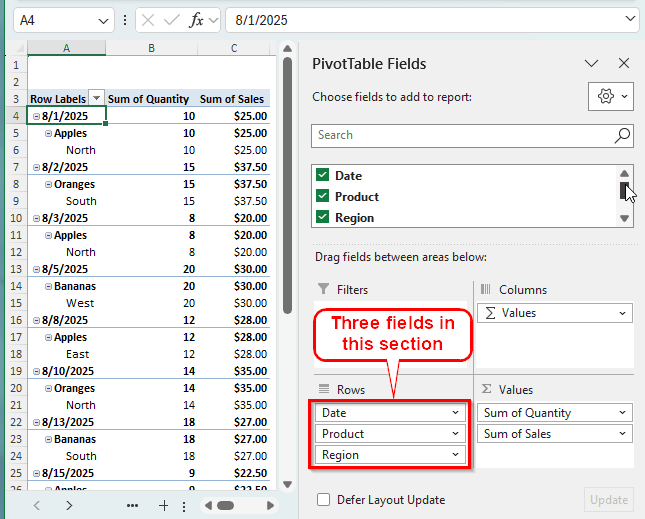 Steps for Grouping a Pivot Table by Week in Excel