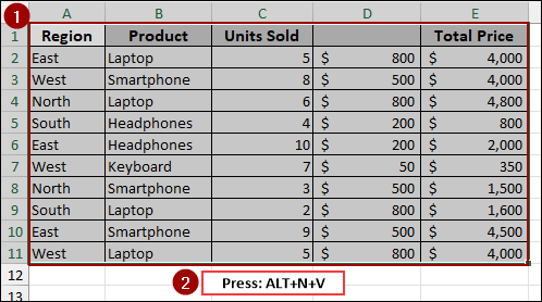 Ensure Headers in Source Data
