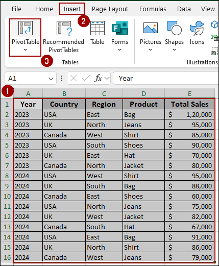 Using Report Layout Feature to Repeat All Row Labels