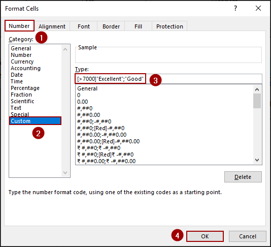 Using Format Cells Feature