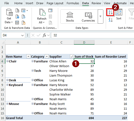 Changing the Rows to Fix Sorting