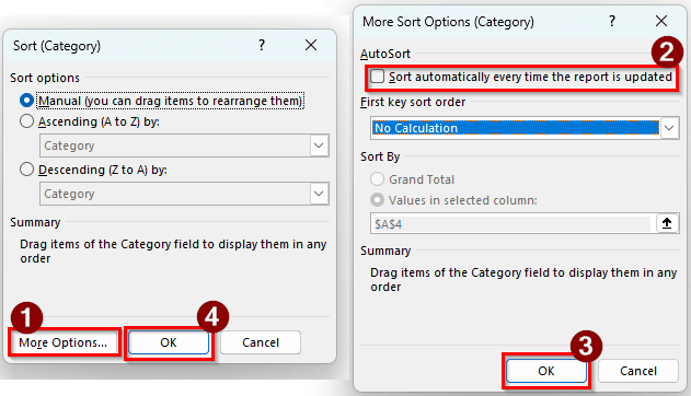Turning Off Automatic Sorting