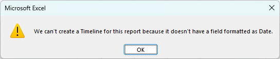Fixing Pivot Table Timeline Creation Error
