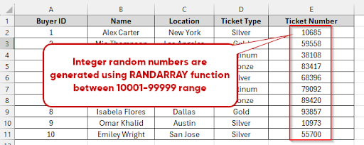 Using the RANDARRAY Function