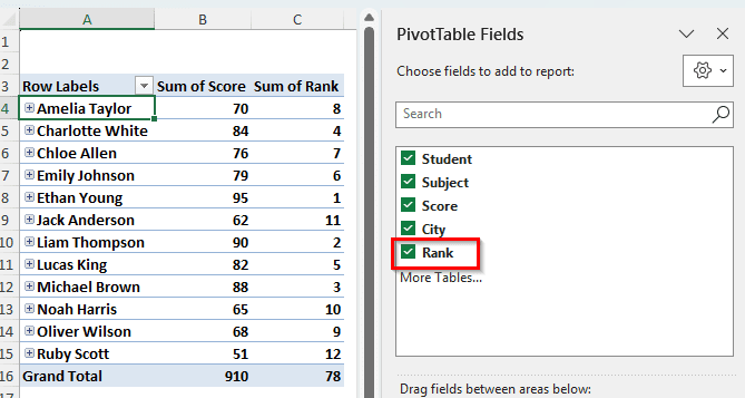 Changing the Source Table and Using RANK Functions