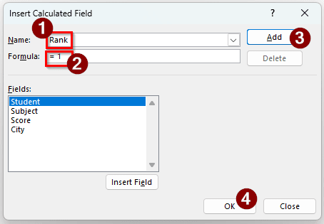 Using a Calculated Field to do the Ranking