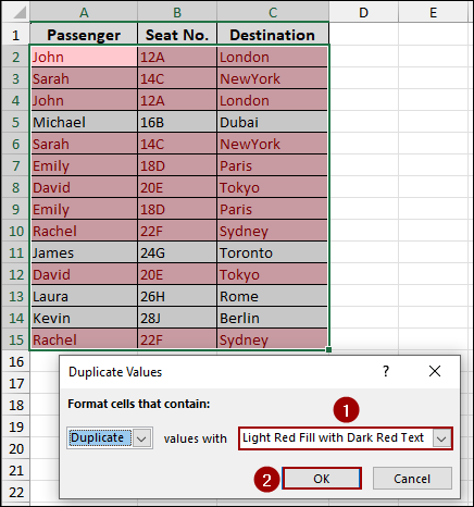 Applying Conditional Formatting