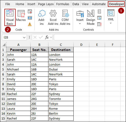 Using VBA Code