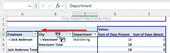 Using Classic Pivot Table to Sort Manually