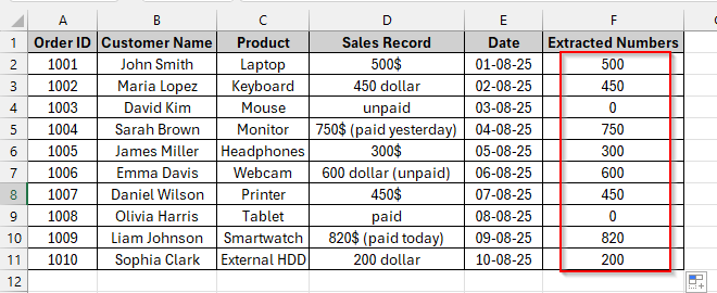 Applying the Regex Formula