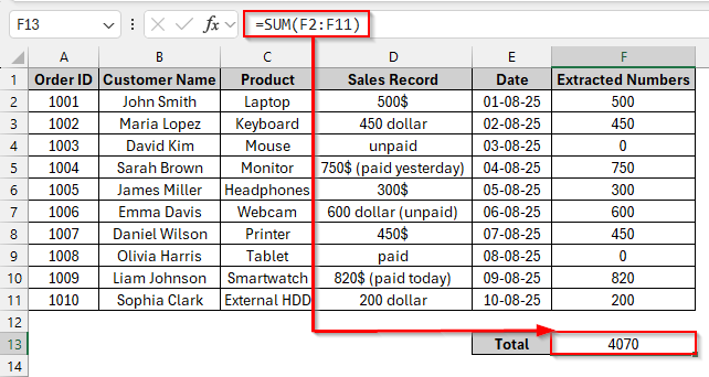 Applying the Regex Formula
