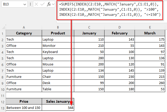 Summation Based on Multiple Numeric Conditions