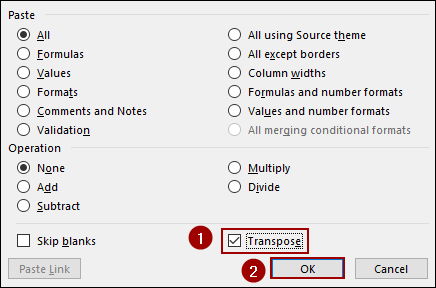 Using Paste Special Tool