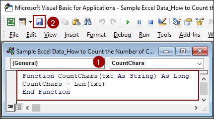 Applying a User-Defined Function to Count Characters