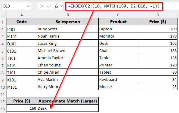 Finding Approximate Matches with XLOOKUP vs INDEX MATCH