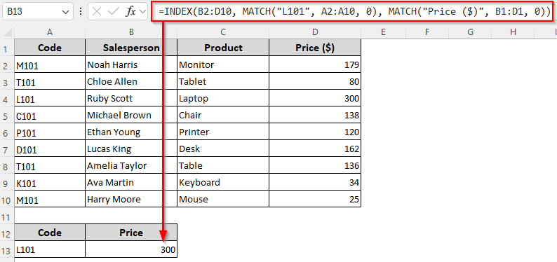 Two-Way Lookup with XLOOKUP vs INDEX MATCH Functions