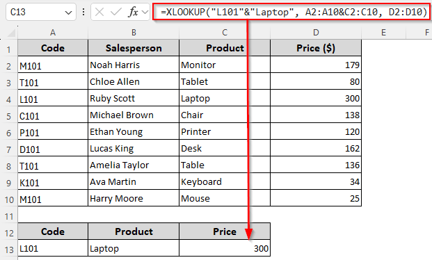 Lookup Based on Multiple Conditions with XLOOKUP vs INDEX MATCH