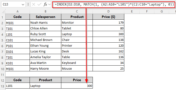 Lookup Based on Multiple Conditions with XLOOKUP vs INDEX MATCH