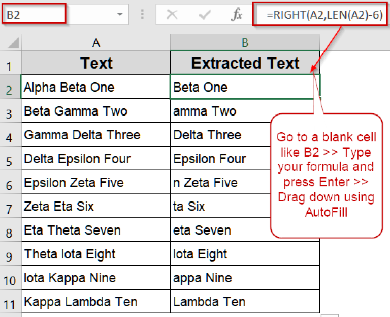 How to Extract Text after the Nth Character in Excel - Excel Insider
