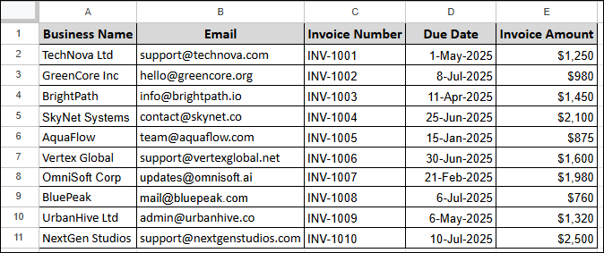 Sending Emails Automatically from Google Sheets