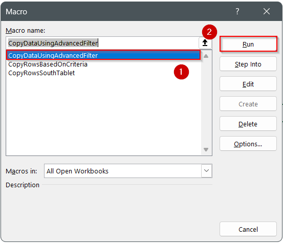 Copy Data Using Advanced Filter