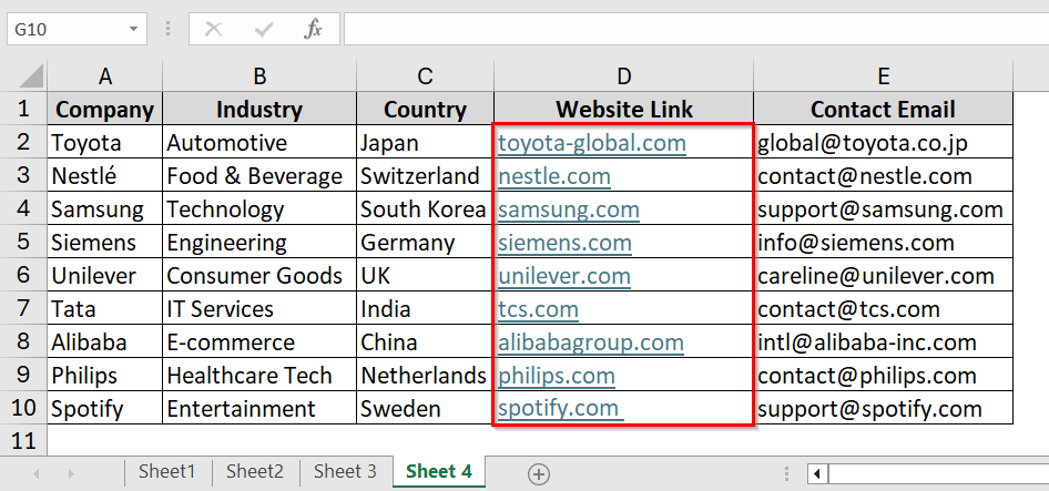 Using the Edit Hyperlink Window to Copy a Hyperlink in Excel