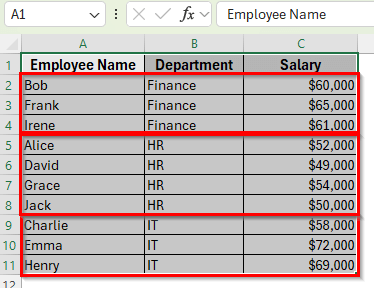Sort Using Custom Lists in Excel