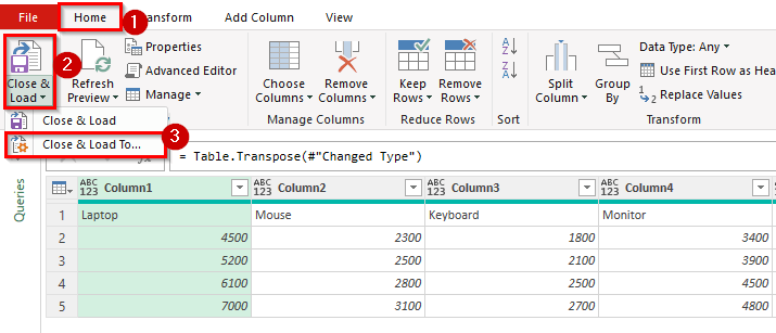 Using Power Query to Transpose Data in Excel