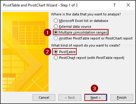 Utilizing PivotChart Wizard Feature to Group Columns