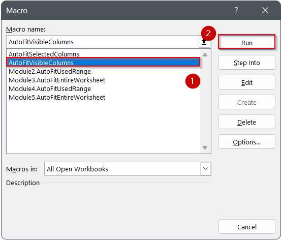 AutoFit Only Visible Rows and Columns