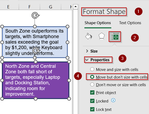 Steps to Format a Text Box in Excel