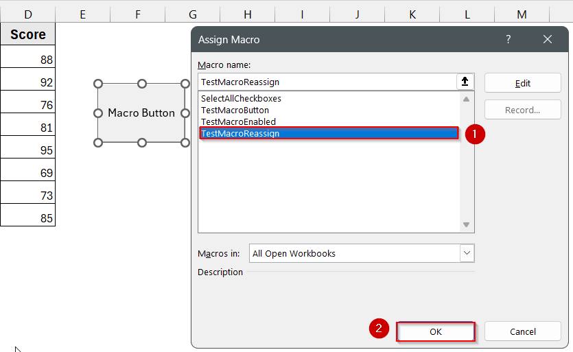 Reassign the Macro to the Button