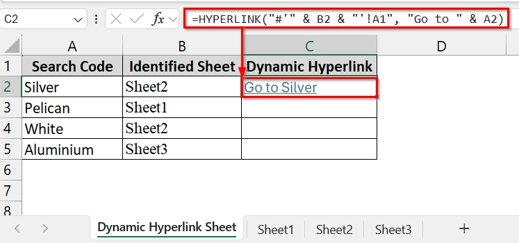 Applying HYPERLINK Function to Create a Dynamic Hyperlink in Excel