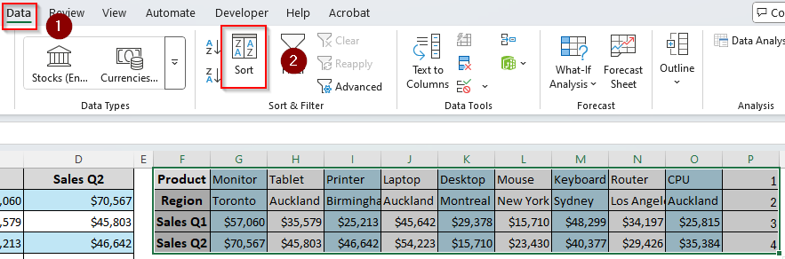 Rotate Table Structure at a 90° Counterclockwise Angle