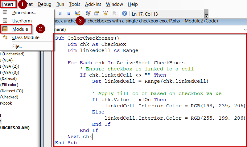 Using VBA to Automate Checkbox Colors