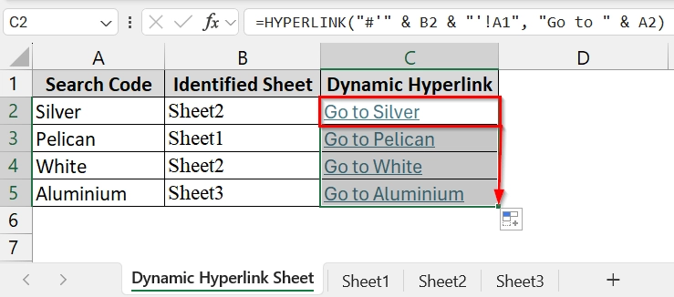 Applying HYPERLINK Function to Create a Dynamic Hyperlink in Excel