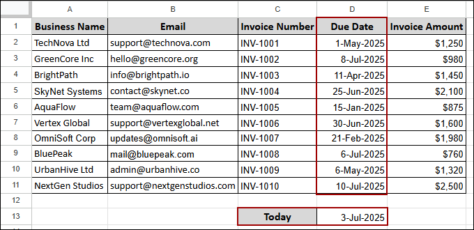 Sending Emails Based on Condition