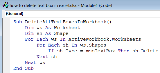 Run VBA Code to Eliminate Text Boxes Automatically