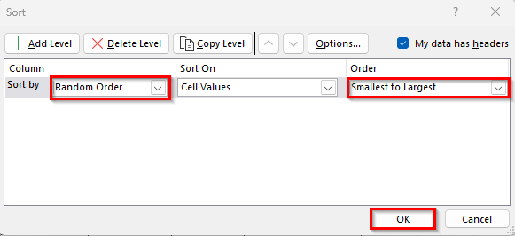 Applying RANDBETWEEN Function for Random Sort in Excel