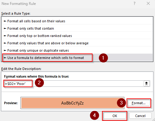 Highlight One Column When Another Column Meets Single or Multiple Conditions (Text)