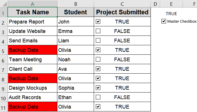 Highlight Duplicate Tasks Using Conditional Formatting