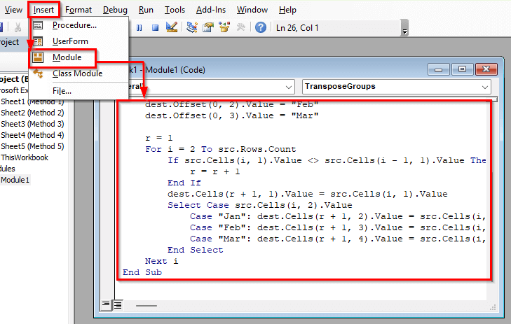 Automate Transposing Grouped Rows with a VBA Macro